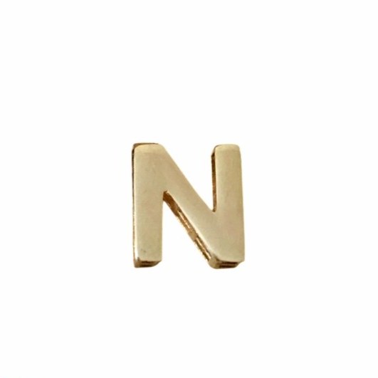 پلاک طلا 18عیار حرف N سه بعدی 0.300گرم