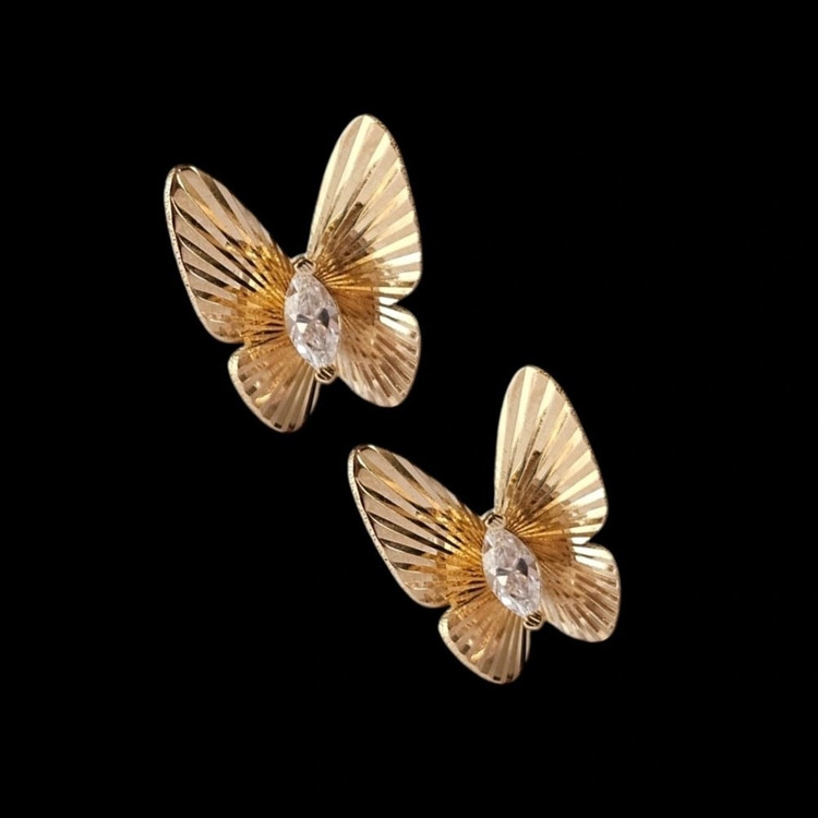 گوشواره طلا 18 عیار میخی پروانه سلنا 1.530گرم
