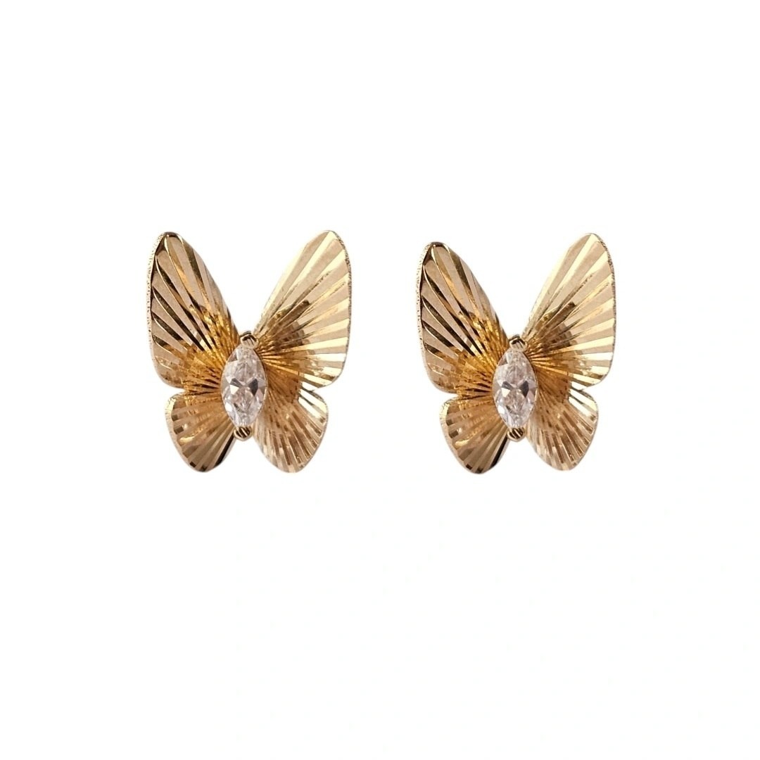 گوشواره طلا 18عیار میخی پروانه سلنا 1.640گرم