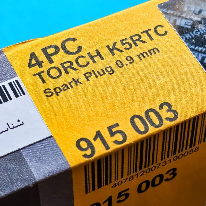 شمع خودرو تورچ مدل EF7.EF7TC.EFP کد K5RTC.PNE پایه کوتاه مناسب برای سمند و دنا بسته 4 عددی