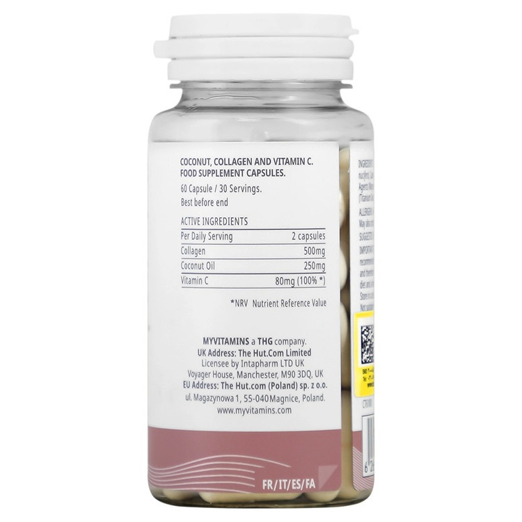 کوکونات کلاژن مای ویتامینز MYVITAMINS Coconut Collagen (60 عددی)