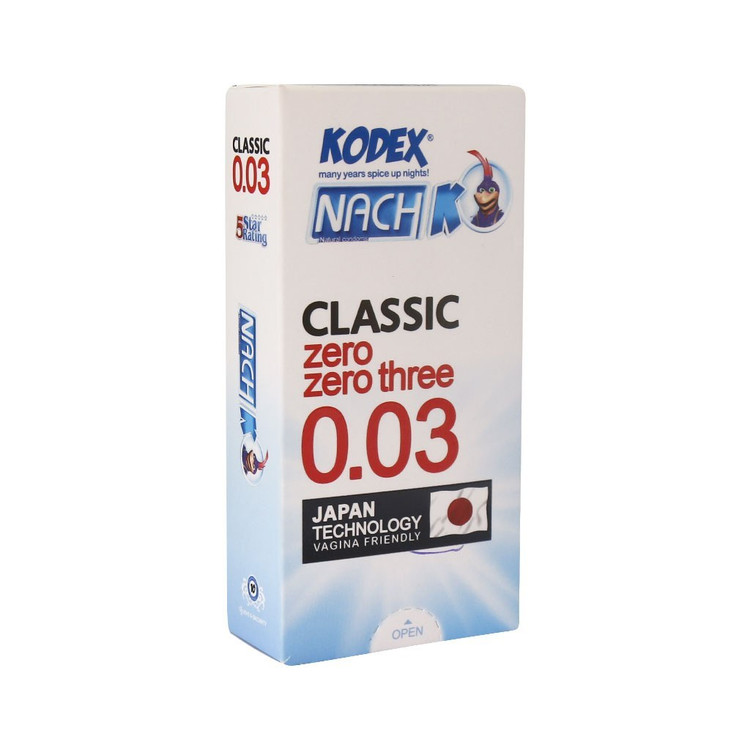 کاندوم فوق العاده نازک کلاسیک 0.03 ناچ کدکس NACH KODEX Classic بسته 10 عددی