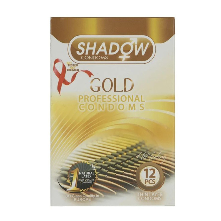 کاندوم خاردار و تاخیری قوی طلایی شادو SHADOW GOLD بسته 12 عددی