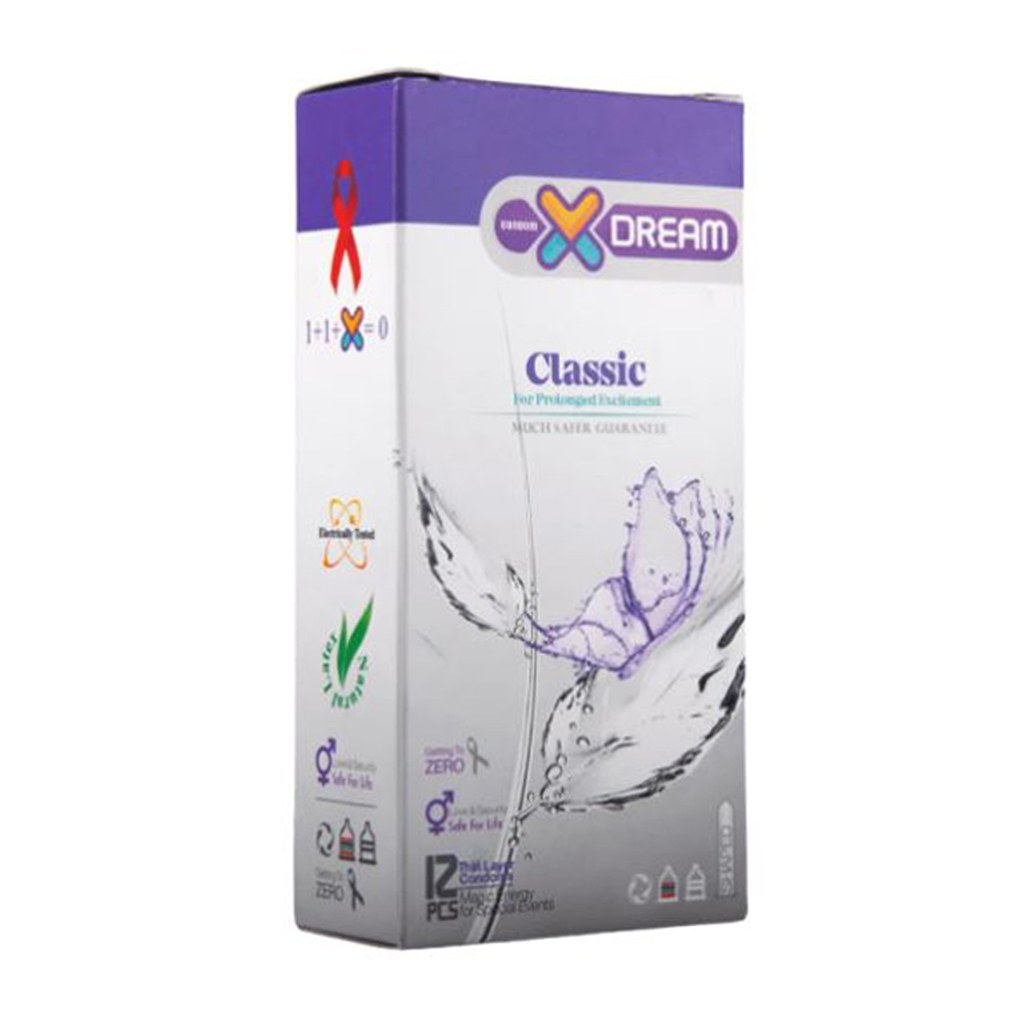 کاندوم ساده کلاسیک ایکس دریم XDream Classic بسته 12 عددی