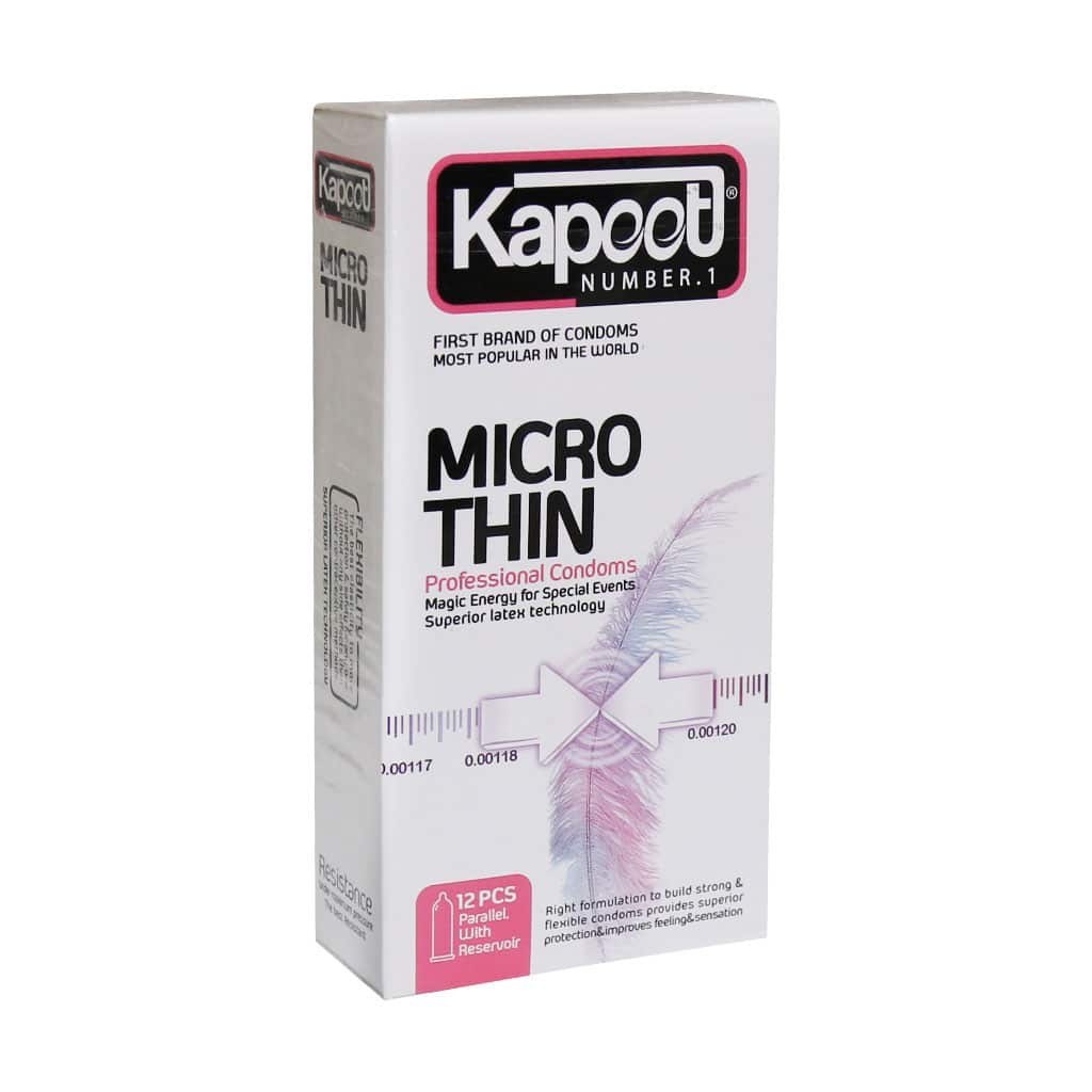 کاندوم خیلی نازک میکروتین کاپوت KAPOOT Micro Thin بسته 12 عددی