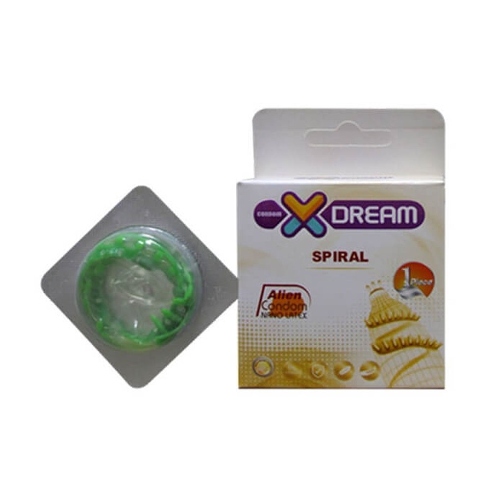 کاندوم فضایی چرخشی ایکس دریم XDream Alien SPIRAL بسته 1 عددی