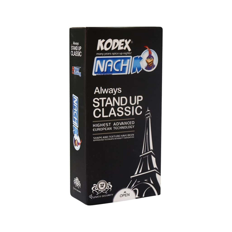 کاندوم فوق العاده نازک و روان استند آپ کلاسیک ناچ کدکس NACH KODEX Stand Up Classic بسته 12 عددی