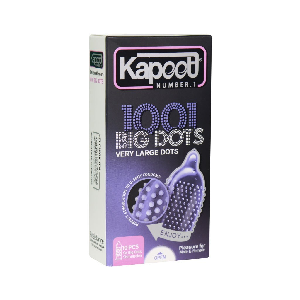 کاندوم خاردار درشت بیگ داتس کاپوت KAPOOT Big Dots 1001 بسته 10 عددی