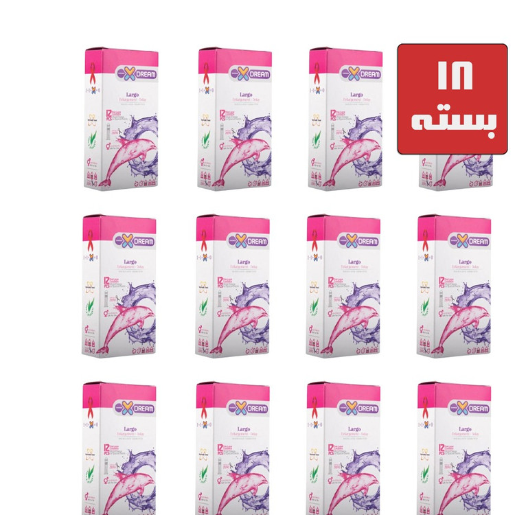 18 بسته 12 عددی کاندوم بزرگ کننده و تنگ کننده و تاخیری لارگو ایکس دریم XDream Largo