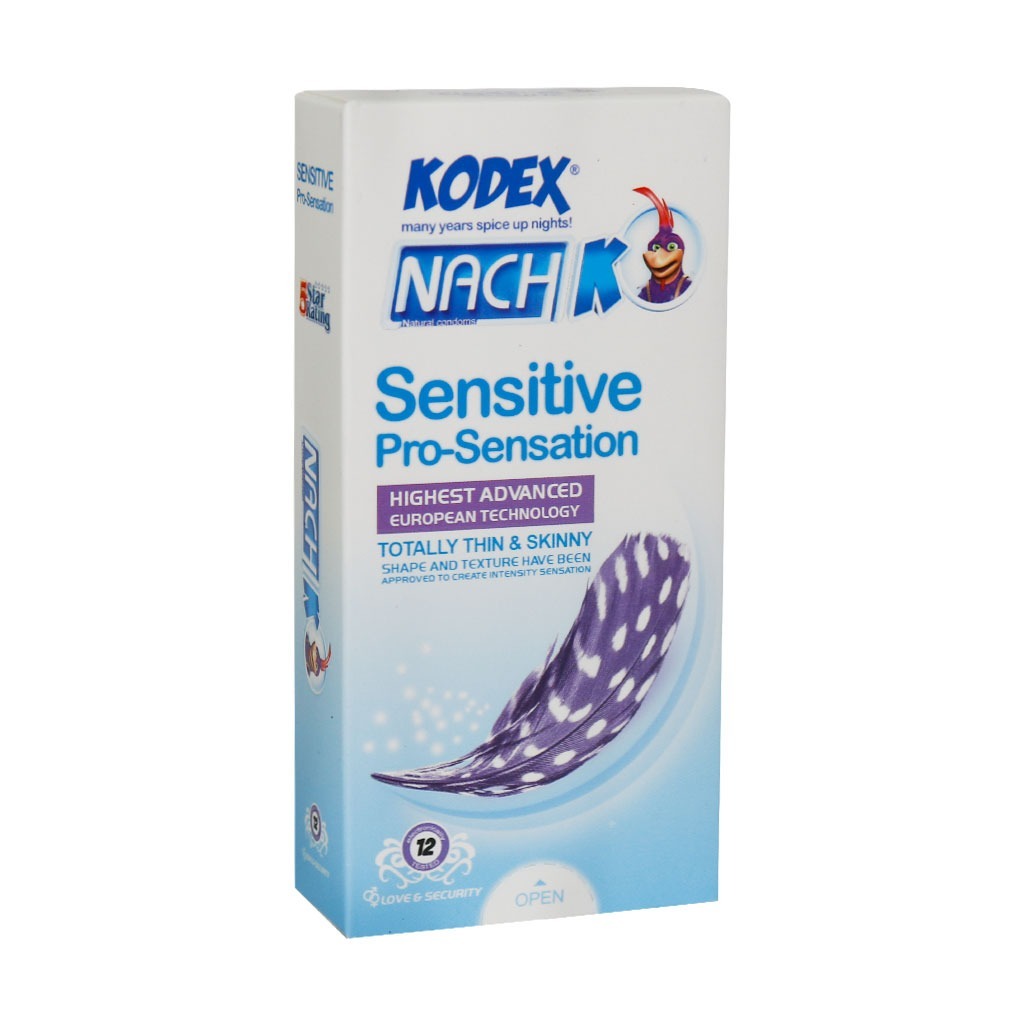 کاندوم فوق العاده نازک روان ناچ کدکس NACH KODEX SENSITIVE Pro Sensation بسته 12 عددی