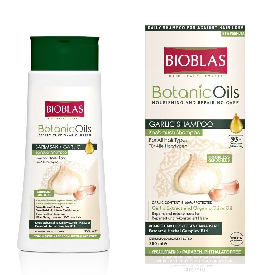 شامپو بیوبلاس اصل ضد ریزش مو روغن سیر Bioblas Shampoo Anti Hair Loss Garlic Oil