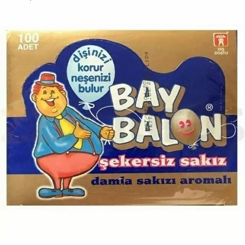 آدامس سقز بدون قند بایبالون اصلی ترکیه Bay Balon بسته 100 عدی