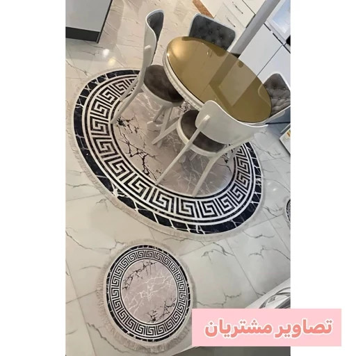 فرش چاپی گرد طرح ورساچه هازان ترک D110