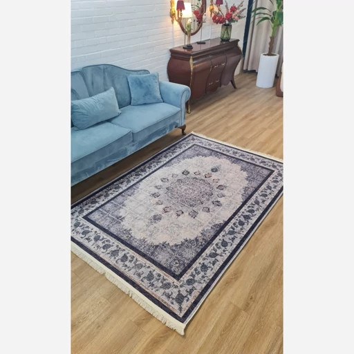 فرشینه مخمل ترک با لبههای ریشهدارنرم و ضد حساسیت کد L434