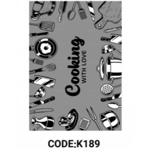 فرشینه اشپزخانه مخمل ترک مدل Cooking رنگ طوسی مدرن کد K189