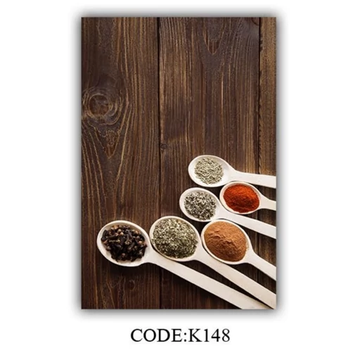 فرشینه آشپزخانه مخمل ترک طرح ادویهجات و قاشق چوبی کد K148