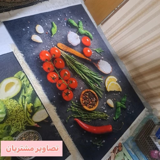 فرشینه آشپزخانه طرح میوه مخمل هازان ترک کد h068