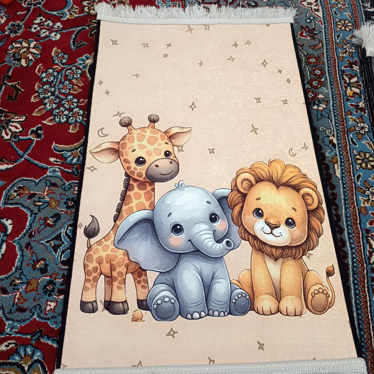 فرشینه کودک مخمل ترک حیوانات ترمز دار کد animal