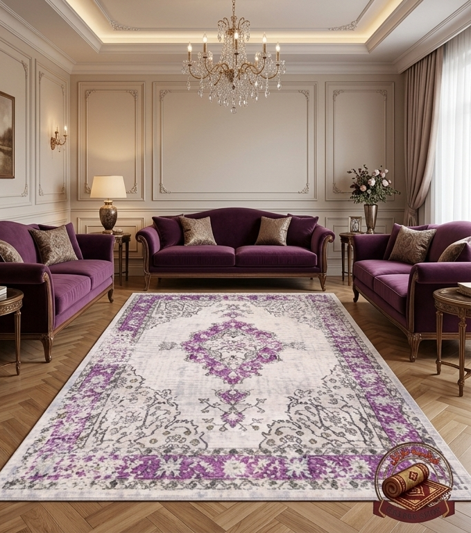 فرشینه فانتزی مخمل مدرن ضد پرز کد M133