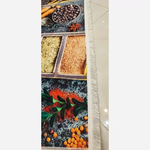 فرشینه آشپزخانه مخمل ترک طرح ادویه کد h085