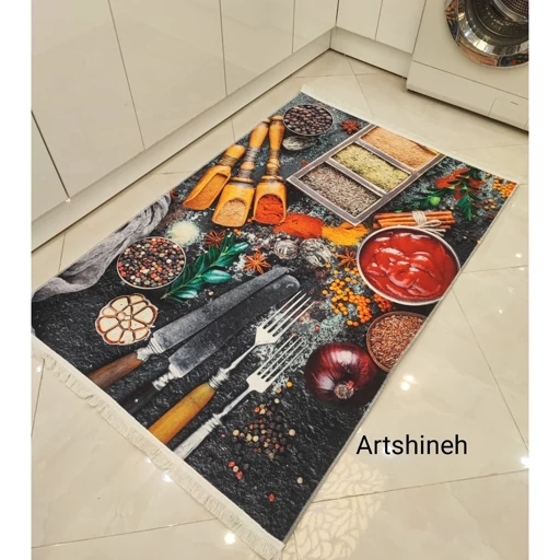 فرشینه آشپزخانه مخمل ترک طرح ادویه کد h085