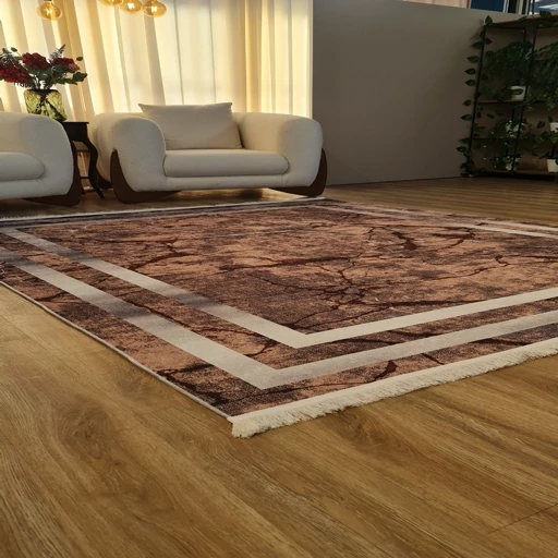 فرشینه مخمل ترک کادردار ترمز دار کد h319 قهوه ای