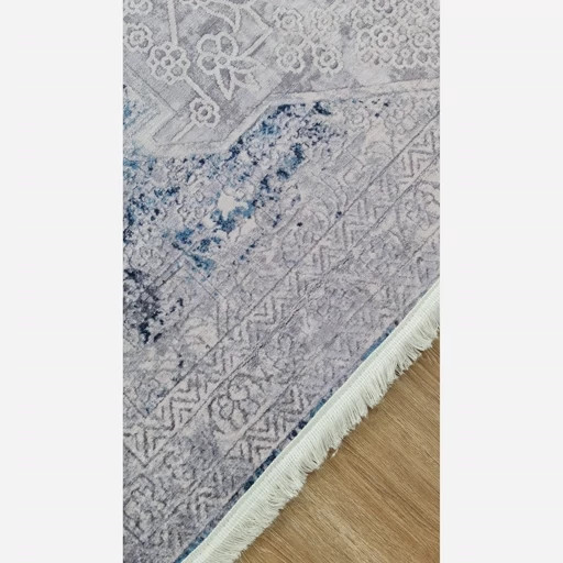 فرشینه مخمل طوسی طرح پتینه کد M204