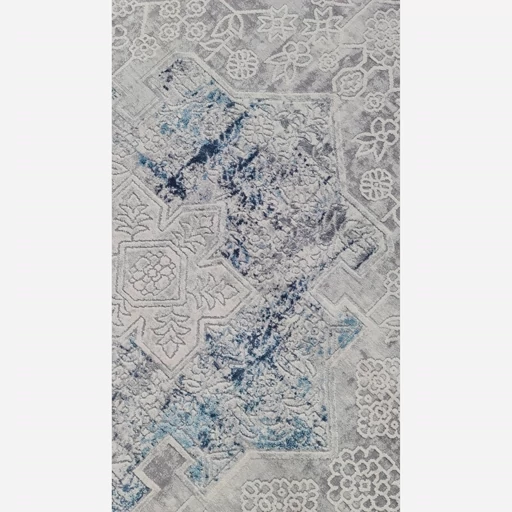 فرشینه مخمل طوسی طرح پتینه کد M204
