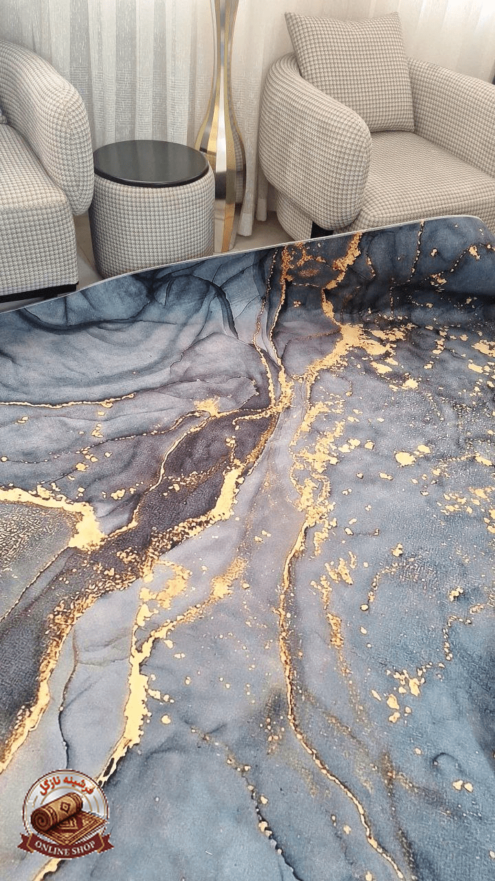 فرشینه فانتزی طوسی |مخمل هازان تُرک | نرم و لطیف| زیره ضدلغزش (ابعاد مختلف) کد T100