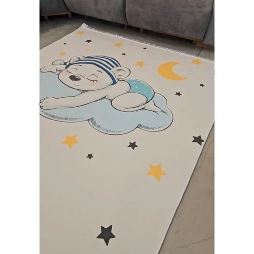 فرشینه اتاق کودک جنس مخمل ترک طرح خرس ضد لغزش ( نرم و لطیف) کد c110