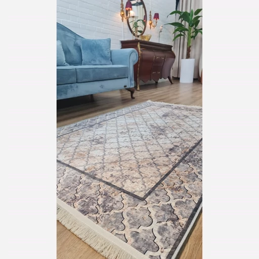فرشینه مخمل ترک طرح طوسی وینتیج کد h461