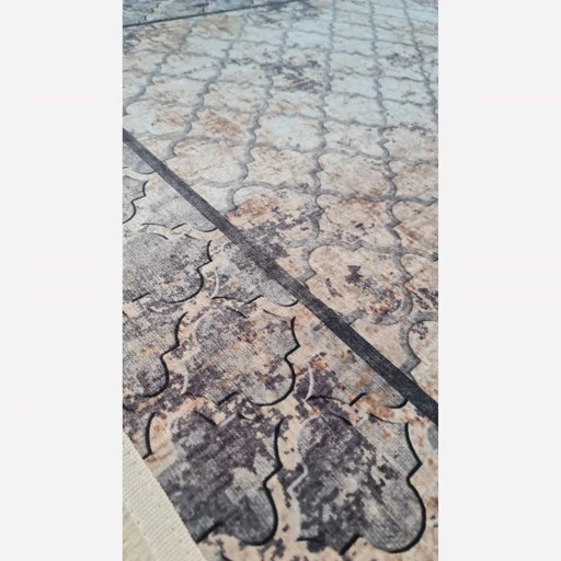 فرشینه مخمل ترک طرح طوسی وینتیج کد h461