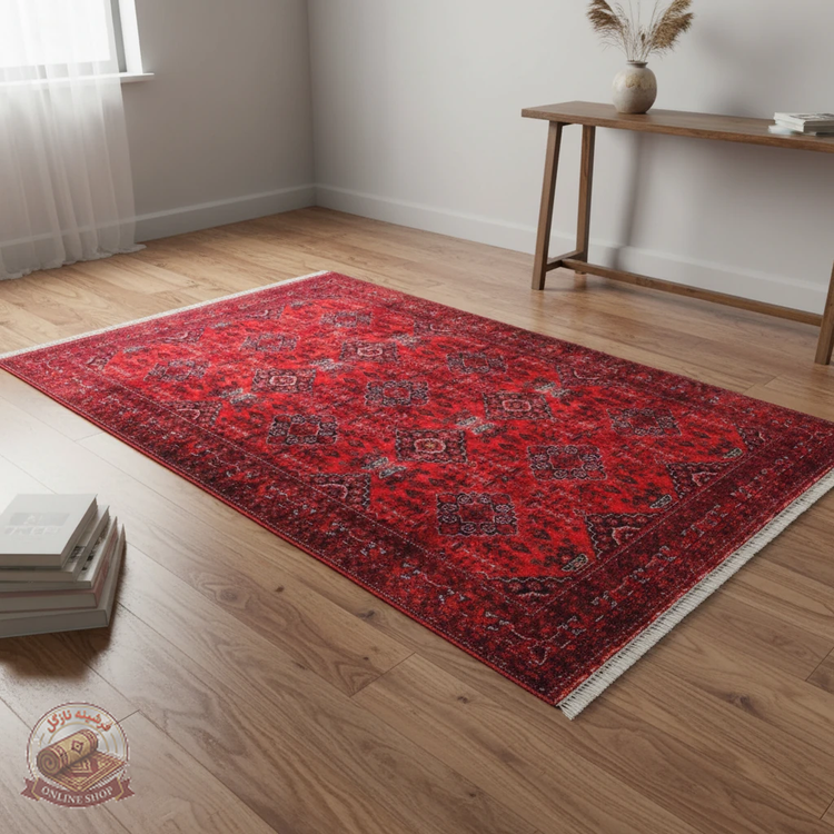 فرشینه مخمل |رویه نرم و لطیف |هازان ترک طرح لاکی روشن کد U109