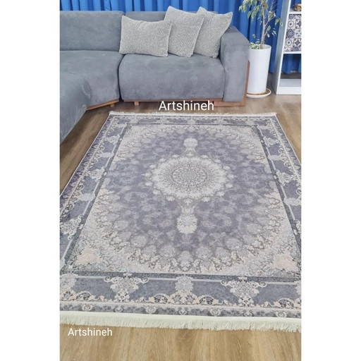 فرشینه مخمل ترک طرح طوسی تیره افشان کد U18