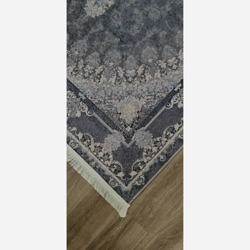 فرشینه مخمل ترک طرح طوسی تیره افشان کد U18