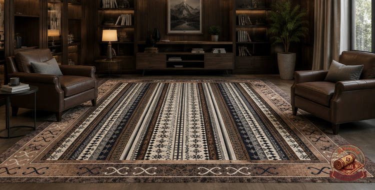 فرشینه مدرن قهوه ای مخمل رویه نرم و لطیف کد h429