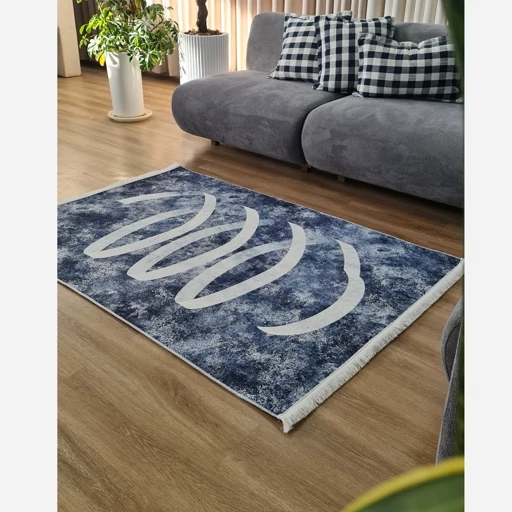 فرشینه مخمل رویه نرم و لطیف هازان ترک سرمه ای کد h265