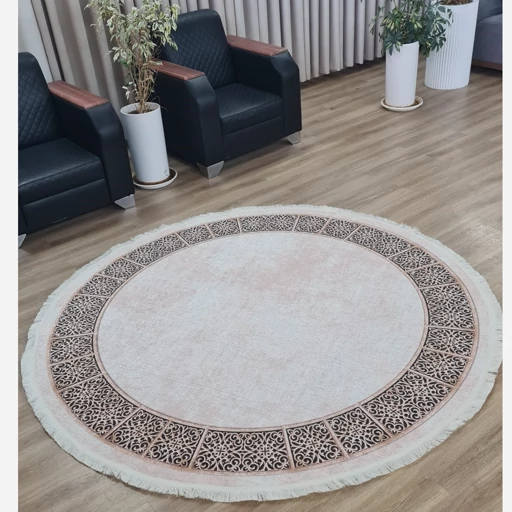 فرشینه گرد کرم مخمل ترک کد D104