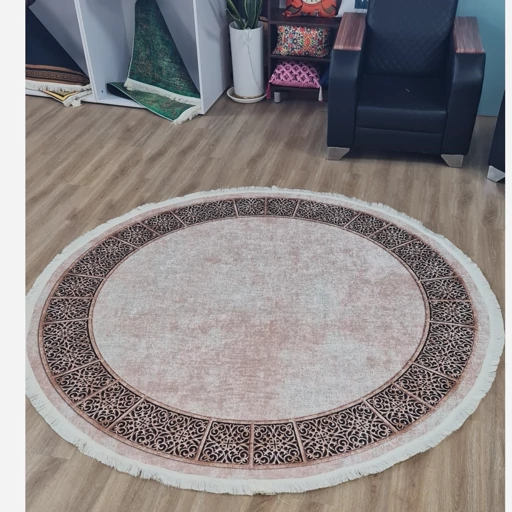 فرشینه گرد کرم مخمل ترک کد D104