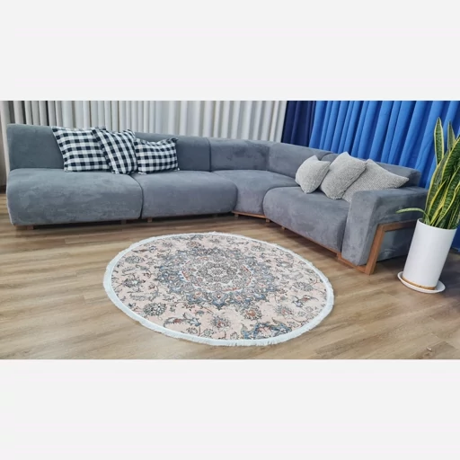 فرشینه شیک گرد طرح ابریشم کد a171 در ابعاد مختلف ضد لغزش قیمت اقتصادی