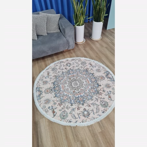 فرشینه شیک گرد طرح ابریشم کد a171 در ابعاد مختلف ضد لغزش قیمت اقتصادی