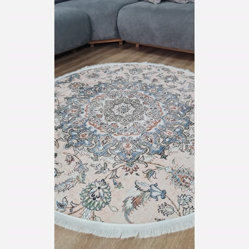 فرشینه شیک گرد طرح ابریشم کد a171 در ابعاد مختلف ضد لغزش قیمت اقتصادی