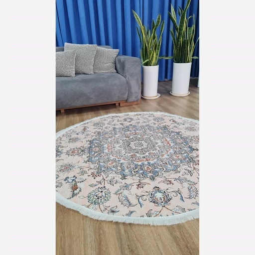 فرشینه شیک گرد طرح ابریشم کد a171 در ابعاد مختلف ضد لغزش قیمت اقتصادی