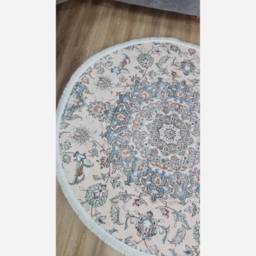 فرشینه شیک گرد طرح ابریشم کد a171 در ابعاد مختلف ضد لغزش قیمت اقتصادی