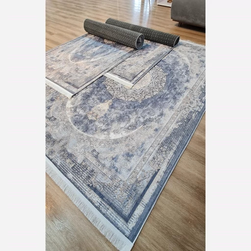 فرشینه مخمل طرح فرش طوسی وینتیج U54