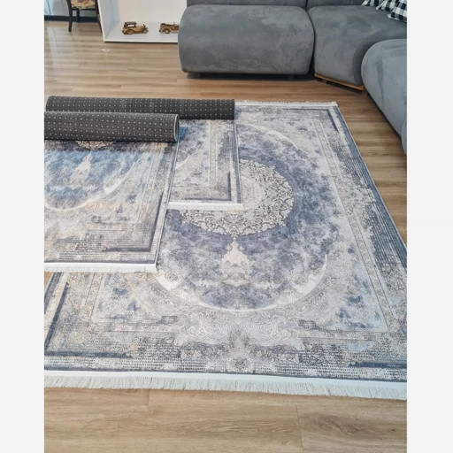 فرشینه مخمل طرح فرش طوسی وینتیج U54