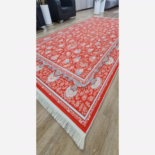 فرشینه مخمل رویه نرم و لطیف هازان ترک لاکی روشن افشان A130