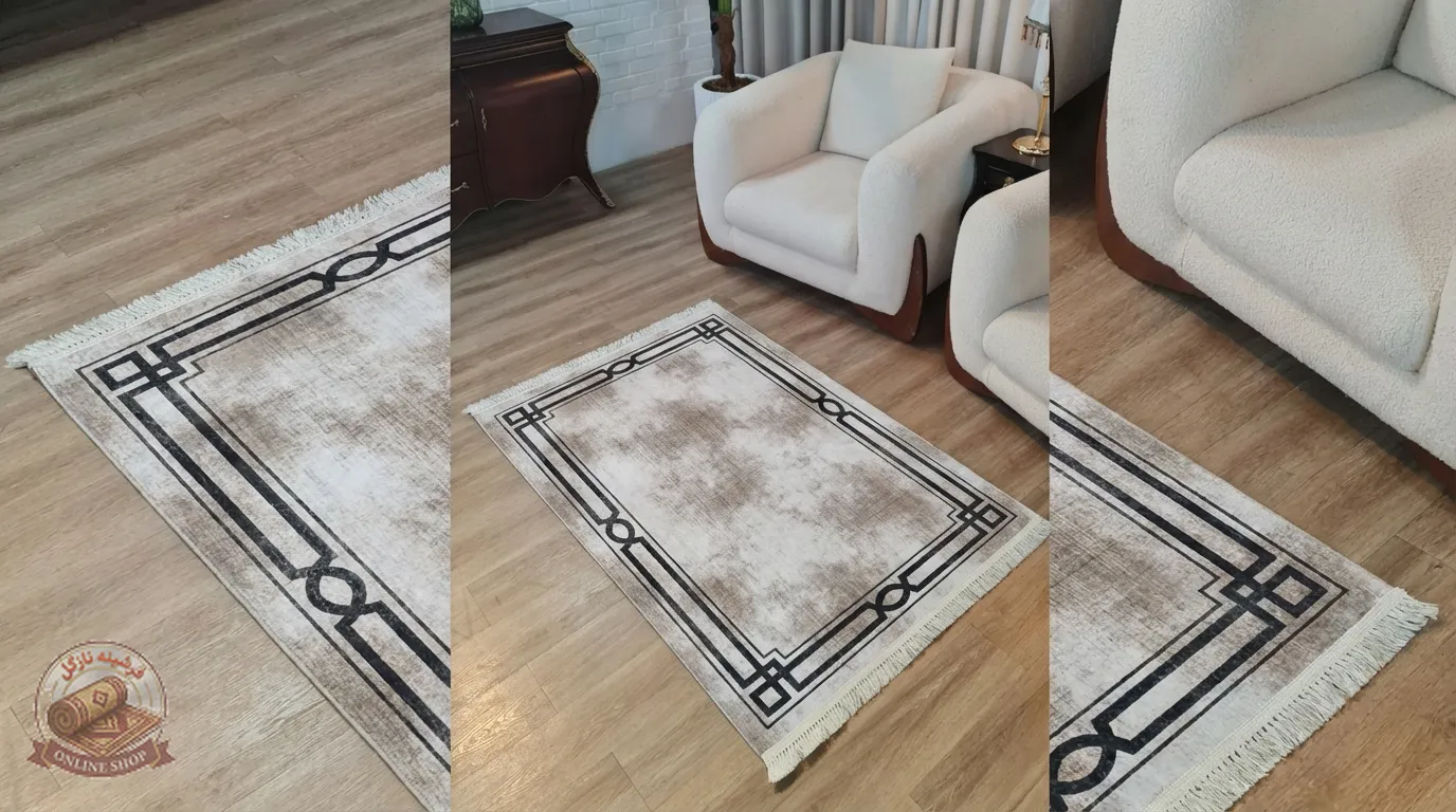 فرشینه فانتزی کرم رنگ|مخمل هازان تُرک | بسیار نرم و لطیف| زیره ضدلغزش(ابعاد مختلف) m105