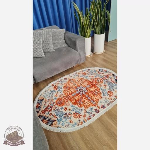فرشینه بیضی | مخمل نرم و صاف | استُپ دار (ضدلغزش) b142