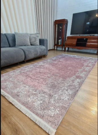 فرشینه فانتزی صورتی M326 | جنس رویه مخمل هازان تُرک | نرم و صاف | زیره استُپ دار (ابعاد مختلف)